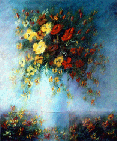 Fiori (1997) - Olio su tela - cm.60x50 - Pubbl. su rivista mensile ARTE MONDADORI - £. 7.000.000