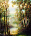 Paesaggio con betulle (2003) - olio su tela - 80x70 - €. 7.000,00